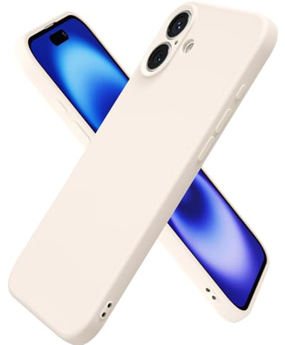 oakxco for iPhone 16 Case Silicone, Ultra Slim Thin Phone Case for Women Girls, Plain Solid Color Minimalist Aesthetic Cute Girly Design, Soft Rubber Gel TPU with Camera Cover Protection, Beige Stone