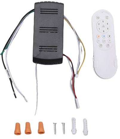 Buachois Receptor de Control Remoto para Ventilador de Techo Tradicional | 6 Velocidades Regulables, Timer de 2/4 Horas, Regulador de Luz sin Niveles Receptor Frecuencia Variable 2.4G 2.4G, 100-264V