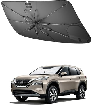 SHAOHAO Conpatible con FiaT Parasol de Tela recubierta de Plata Plegable, protección UV y térmica Parasol