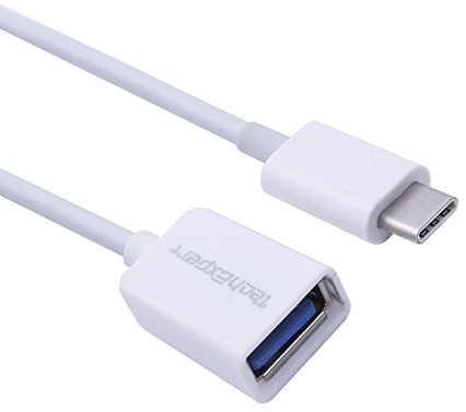 TechExpert Cable OTG Data USB 3.1 Type C Male vers USB 3.0 Femelle Blanc Compatible avec Tous Les appareils avec Un Port USB Type C OTG