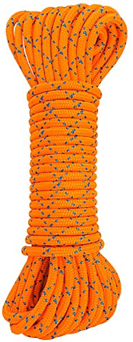 GM CLIMBING CE UIAA Certified 8mm (5/16in) Accessory Cord Rope Double Braid for Making Prusik Knots Anchor Building Hunting Camping Tree Climbing Rescue Outdoor General Use, Orange, 20Ft Pre Cut