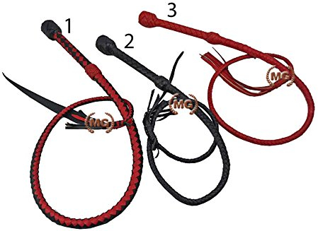 Frustino in pelle bullwhip 1, 15 metri per Manifestazioni e Rievocazioni Storiche, Colore: Col 2