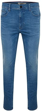 Blend BHJet Herren Jeanshose Hose mit Eingrifftaschen Gürtelschlaufen Stretch Baumwollmischung Slim fit, Größe:W30/32, Farbe:Denim Middle Blue (76201)