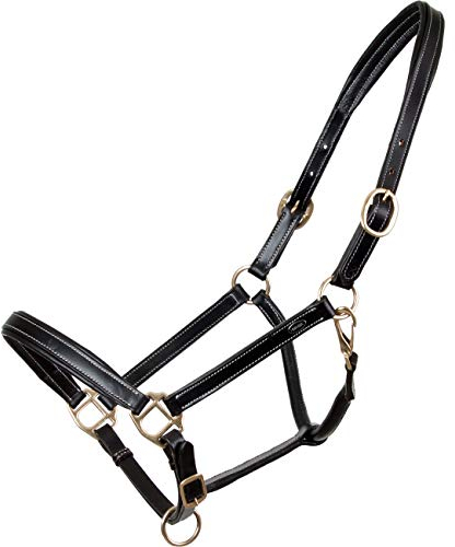 Heinick-Reitsport Qualitäts Lederhalfter ~ Nero Schwarz ~ Stallhalfter rundgenäht WB VB Größe Vollblut