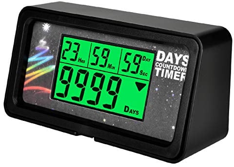 Jayron Backlight Digital 9.999 Tage Countdown-Timer Großes LCD-Display Countdown für den Ruhestand Hochzeitsurlaub Weihnachtsveranstaltung Klassenzimmer Kreuzfahrt