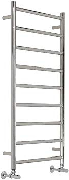 Milano Esk Chrome Flat Ladder Style Stainless Steel Heated Towel Rail - 1000mm x 500mm