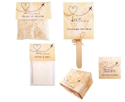 Set Addobbi in Carta Matrimonio Decorazioni Location Nozze ventagli Porta Riso (Viaggio)