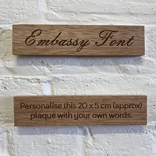 Personalised wooden plaque/sign bespoke childs bedroom door/custom text (20x5 cm / 8x2 inch) Various wood choice - Solid Oak, Pine, Meranti hard wood plaque