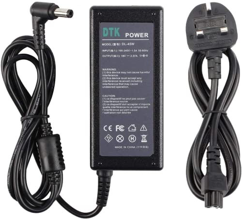 DTK Laptop Charger Replacement for ASUS MSI Notebook Computer PC Power Cord Supply Lead AC Adapter x550c EEE x555l Connector:【5.5 x 2.5mm】(Incompatible 4.0 * 1.35mm) 19V 2.37A 45W
