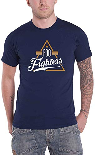 Foo Fighters T Shirt Triangle Band Logo Nue offiziell Herren Navy Blau M