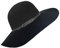 ASSQI Damen 100% Wolle faltbar breite Krempe Retro Fedora Floppy Filz Bowler Hut, Y-schwarz, Einheitsgröße
