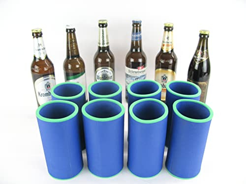 asiahouse24 (8er Set 0,5L Flaschenkühler Blau) Getränkekühler - Bierkühler - Flaschenkühler für alle genormten 0,5L Bierflaschen aus bestem 5-6mm dicken Neopren (8er Set 0,5L Flaschenkühler Blau)