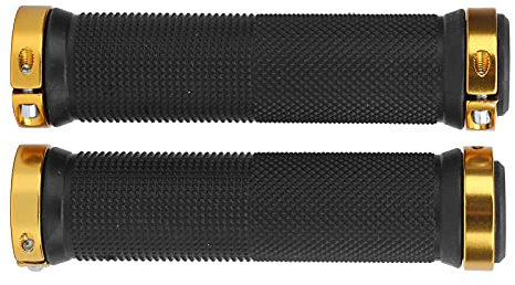 1 Paio di Manopole per Manubrio Bici Manicotto Manubrio in Gomma Leggera per Manicotto Manubrio in Schiuma Antiscivolo MTB con Tappo(oro)