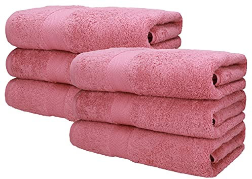Betz 6 Stück Saunatücher XXL Badetuch Liegetuch Strandlaken Saunahandtuch Premium Frottee 100% Baumwolle Größe 70 x 200 cm Farbe Altrosa