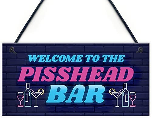 RED OCEAN Funny Home Bar Decor Cocktail Bar Garden Bar Hanging Sign Vodka Beer Gin Sign