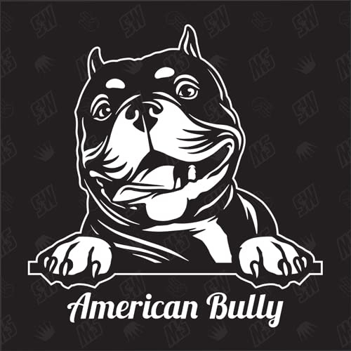 speedwerk-motorwear American Bully Version 2 - Sticker, Aufkleber, Hundeaufkleber, Autoaufkleber, Hund, Auto, Hunderassen, Mischling, Mix, Tiere, Haustier (AUCH MIT Wunschname MÖGLICH)