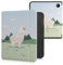 kwmobile Klapphülle kompatibel mit Tolino Vision 6 Hülle - eReader Case - Alpaca Muster Champagner Grün Hellblau