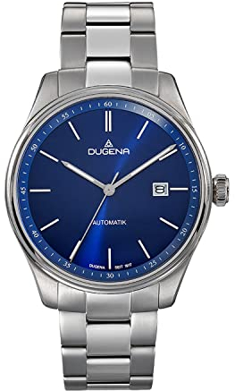 Dugena Herren-Armbanduhr 4461090 Milano Automatik, Edelstahlgehäuse, Saphirglas, Drückerfaltschließe, 5 bar