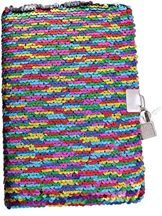 NUSITOU Travel Diary Notebook with Lock Sequin Notebook Notepad Memo for Students Office Workers Teachers