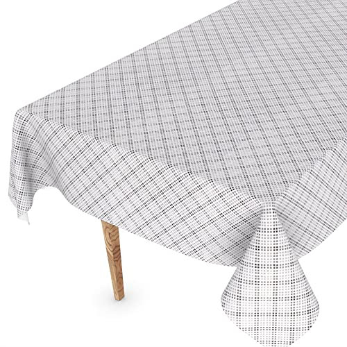 Wachstuchtischdecke Wachstischdecke Tischdecke abwaschbar Gartentischdecke Wachstuch Eckig rund oval 220 x 140cm Schnittkante Pixel Karo Grau