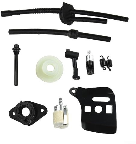 DAZZLEEX Pacchetto Manutenzione Motosega, Tubo Carburante, Filtro Olio, Ingranaggio a Vite Senza Fine - Pezzi di Ricambio per Motosega 2500 25cc