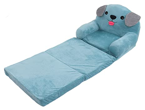 Blue Puppy Kindersofa, Umwandelbares Sofa in Liege, Klappbares Kleines Schlafsofa mit Doppeltem Verwendungszweck für Wohnzimmer, Spielzimmer (3 Schichten)