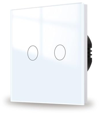 JIMEIDA Interruptor de luz táctil de 2 vías, 1 vía, empotrado, panel de cristal y interruptor de pared LED de estado, CA 240 V, 500 W, 86 mm, no requiere cable neutro