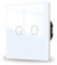 JIMEIDA Touch Lichtschalter 2 Fach 1 Weg mit weiß Unterputz, Glas Panel und Status-LED Wandschalter,AC 240 V,500W,86mm,Kein Neutralleiter Erforderlich