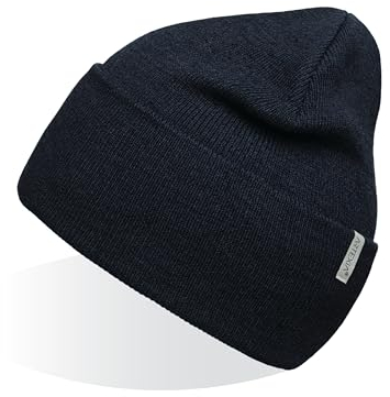 Artexia Mütze Herren und Mütze Damen Ökologisch aus Polywolle Beanie Mütze Unisex Wintermütze Strickmütze (Dunkelblau)