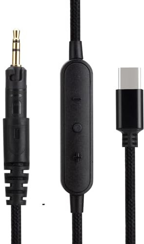 ATH-M40X M50X M70X Câble audio de rechange compatible avec les casques Audio Technica Type C vers prise jack stéréo 2,5 mm 1,5 m Noir