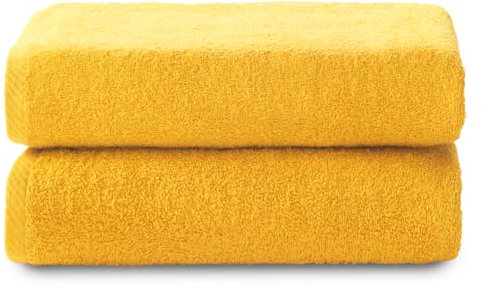 Top Towel - Plus -Lot de 2 Grandes Serviettes de Bain - Grandes Serviettes de Douche - Serviette de Bain de 100 x 150 cm - Or