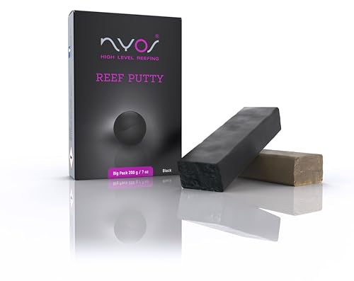 NYOS® Reef Putty® - Flexibler Korallenkleber für Aquarien 200g, sicherer Zweikomponenten-Kleber, unter und über Wasser anwendbar, Black