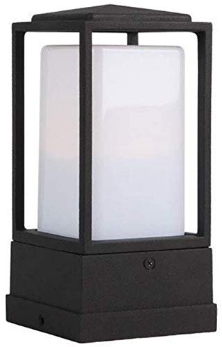 Luz de poste de jardín Luz de bolardo al aire libre Camino de jardín Lámpara contemporánea Poste Lámpara de pilar Valla de patio de acero inoxidable negro Jardín Villa Farola Piscina Césped Lámpara de
