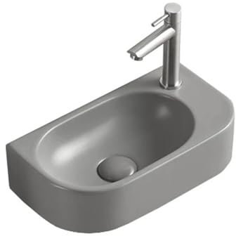 Mexen Waschbecken Viera mit Einzelbecken rechts - lichtgrau matt - 21274061R