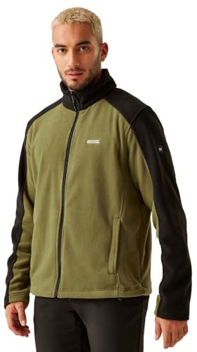 Regatta Hedman II Heavyweight Full Zip Fleece Jacket Pile con Cerniera Intera, Nephrite Verde/Nero, M Uomo