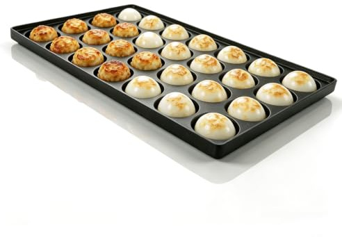28 Holes Large Takoyaki Pan, Takoyaki Grill Pan Plate Takoyaki Maker Baking Pan Heavy Duty Takoyaki Baking Tray Octopus Meatballs Baking Tray Nonstick Kitchen Frying Pan for Meat Balls Quail Eggs