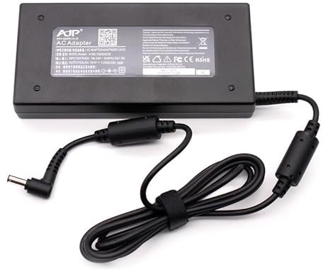 New Genuine 180W Gaming Laptop AC Adapter Compatible with MSI GF65 Thin 9SD-004 9SEXR-249 10SDR Notebook Power Supply with Free UK Power Cord/Cable 5.5mm *2.5mm Pin Size