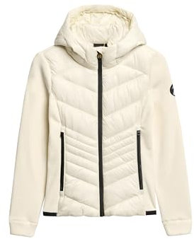 Superdry Damen Storm Fleecejacke mit Kapuze Wollweiß 36