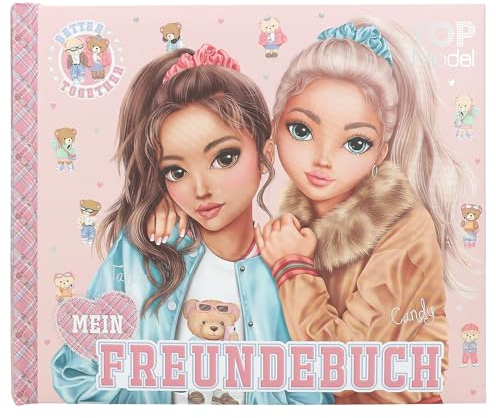 Depesche 13199 TOPModel Team Teddy - Beste Freundinnen Buch in Rosé, mit Model-Motiv, Freundebuch mit 108 Seiten zum Eintragen für deine Freunde
