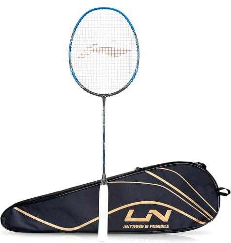 Li-Ning 3D Calibar X Combat Carbon Graphite Saitenschläger 85 Gramm, 13,6 kg Saitenspannung und kostenlose Vollabdeckung