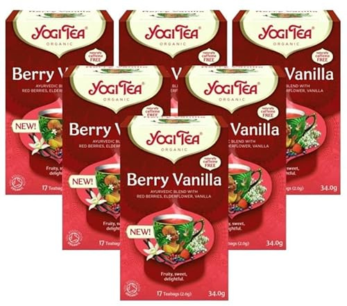 Berry Vanilla Fruity Tea Yogi Ayurvedic Blend with Berries Elderflower Vanilla Box of 17 Bags (34g) (6)