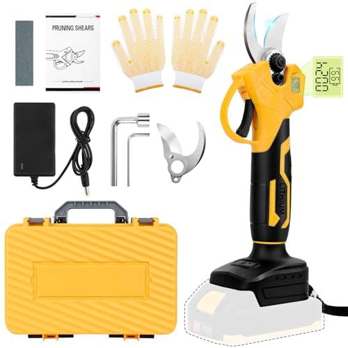 Akku Astschere, Gardena Akku Gartenschere für Makita 18V Batterie, Astschere Akku mit SK5 Ersatzklingen, Professionelle Elektrische Gartenschere 15-35mm LCD Anzeige Elektrische Gartenschere(Ohne Akku)