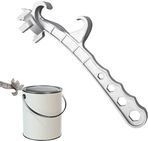 Paint Can Opener Tool, Aluminum Alloy Metal Can Bottle Opener Barrel Cap Removal Tool, Hand Held Manual Can Opener, Multifunctional Paint Can Lid Opener Wrench Tool for Workshop