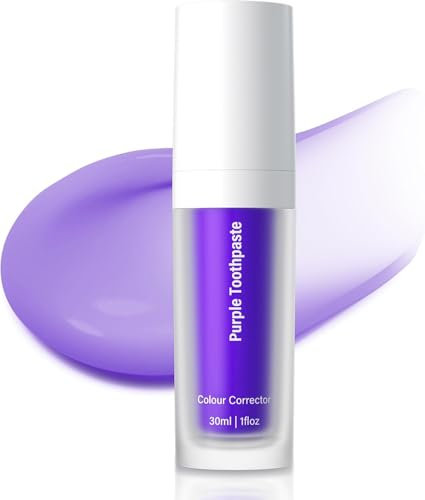 Dentifricio viola per sbiancamento dei denti