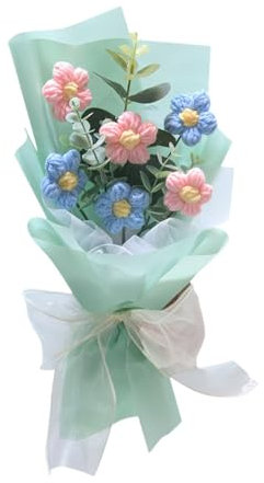 Gralara Häkelblumen Bouquet Geschenkdekor für Hochzeit Muttertag Valentinstag