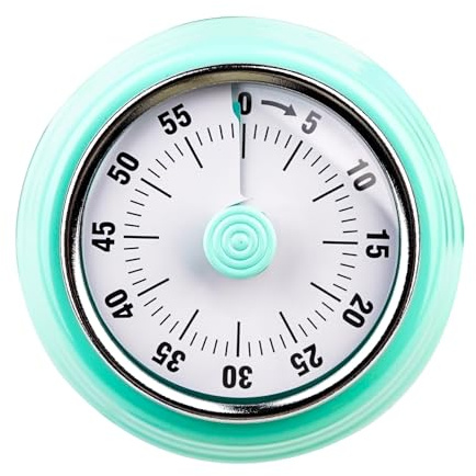 Rileyfine WG011 Küchenmaschinen-Timer, Countdown-Wecker, Retro rund, umweltfreundlich und sicher, perfekt zum Backen, Kochen und Lernen (grün)