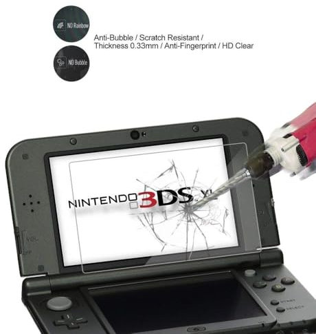 Protection Écran Verre Trempé pour Nintendo 3DS XL – Film Supérieur + Inférieur, Anti-Rayures & Anti-Reflet – Straße Game