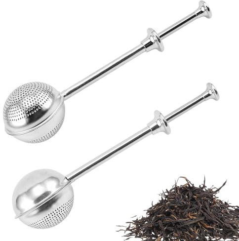 2 Piezas Colador de té de Acero Inoxidable, Infusor de té en Forma de Bola, Coladores de té para té Suelto, Pinzas para Te, Filtro de Té de Malla Fina para tés Sueltos, Especias