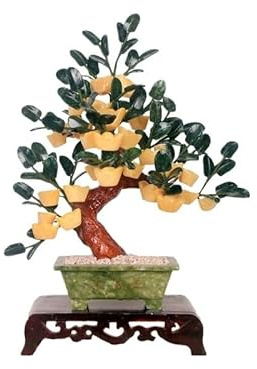 Bonsaï Artificiel Bonsaï d'arbre de Jade Style Chinois, Ornement Meuble TV, décoration bonsaï Feng Shui Plantes artificielles