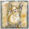 ARTLAND Wanddeko Leinwand Bilder Wandbild 70 x 70 cm Fantasy Mythologie Religion Buddhismus Malerei Creme A6WF Fröhlicher Buddha II